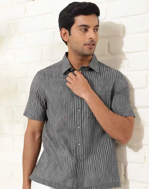 Grey Silk Bush Shirt