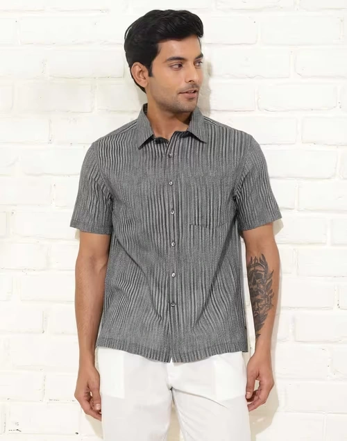 Grey Silk Bush Shirt