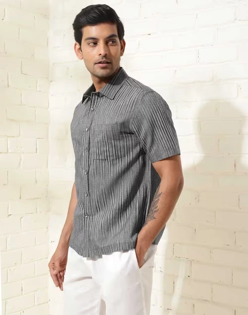 Grey Silk Bush Shirt