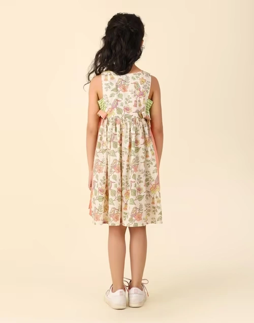 Offwhite Cotton Printed Dress