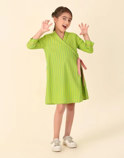 Green Cotton Woven Dress