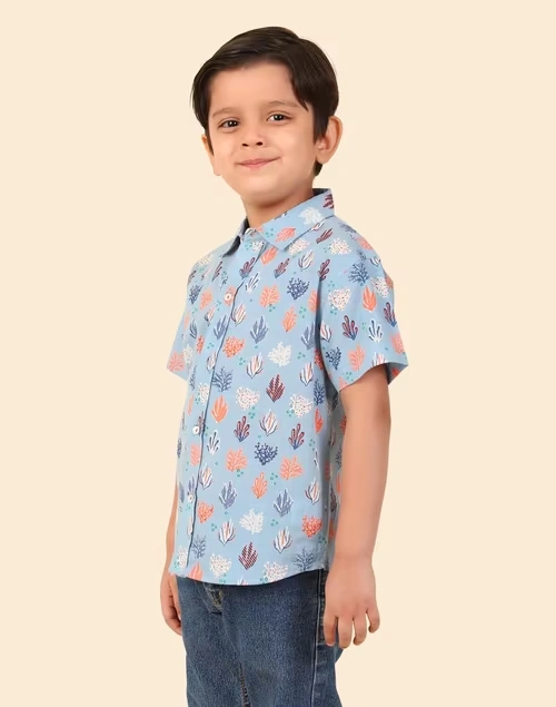 Blue Cotton Printed Shirt 3 Blue Cotton Printed Shirt