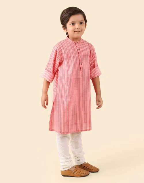 Orange Cotton Hand Block Printed Long Kurta 4 Orange Cotton Hand Block Printed Long Kurta