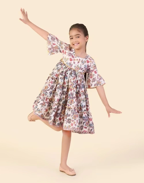 Natural Cotton Hand Block Printed Dress