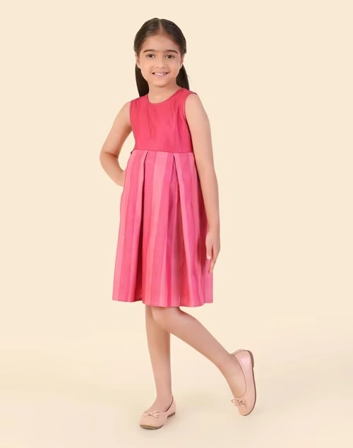 Pink Viscose Silk Woven Dress 3 Pink Viscose Silk Woven Dress