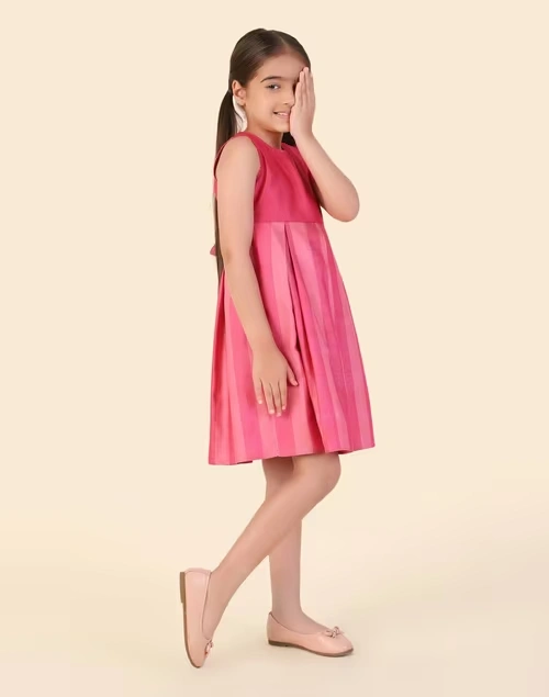 Pink Viscose Silk Woven Dress 4 Pink Viscose Silk Woven Dress