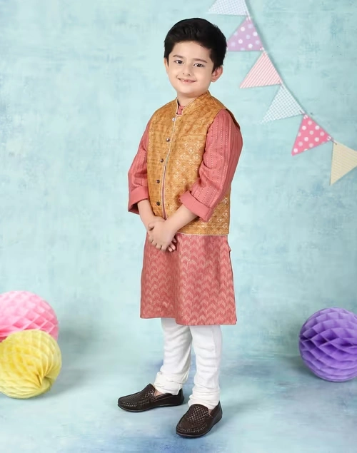 Silk Tussar Ghicha Printed Nehru Jacket 3 Silk Tussar Ghicha Printed Nehru Jacket