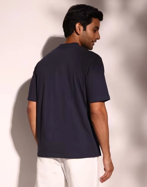 Navy Cotton Comfort Fit Organic Slub Tee 3 Navy Cotton Comfort Fit Organic Slub Tee