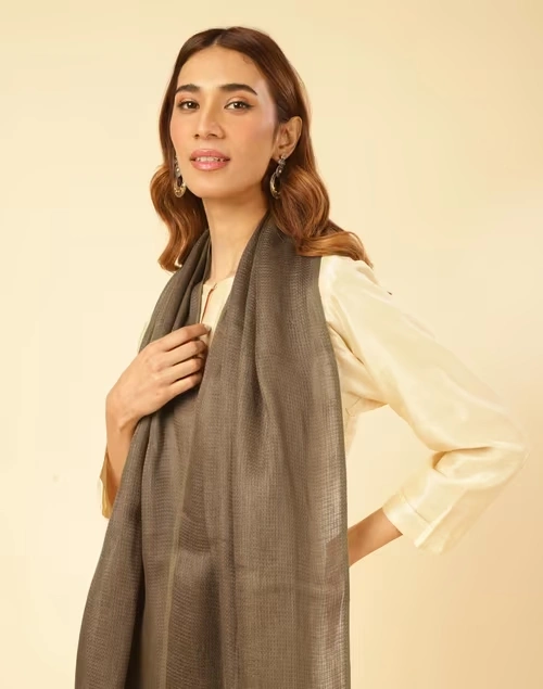 Brown Linen Whisper Stole
