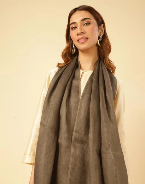 Brown Linen Whisper Stole 4 Brown Linen Whisper Stole