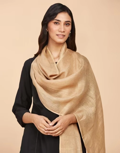 Beige Linen Whisper Stole