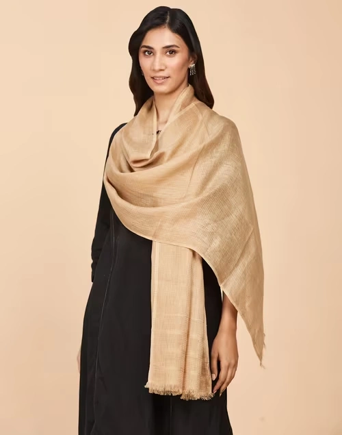 Beige Linen Whisper Stole