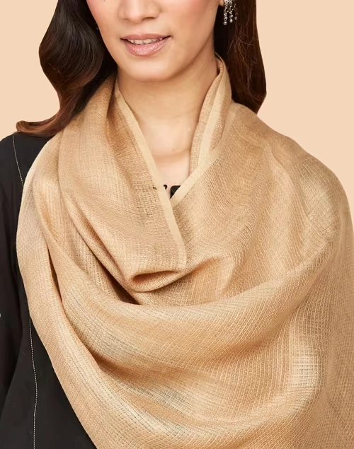 Beige Linen Whisper Stole