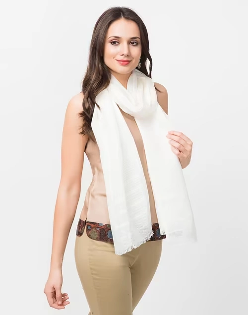 White Linen Whisper Stole