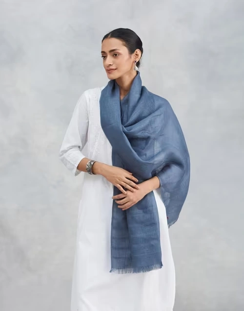 Grey Linen Whisper Stole