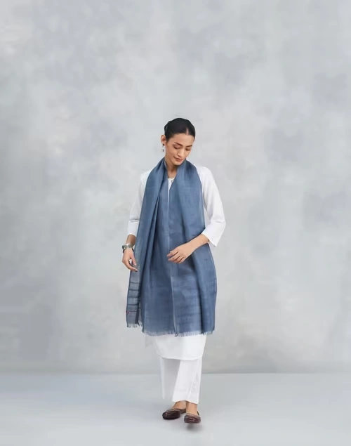 Grey Linen Whisper Stole