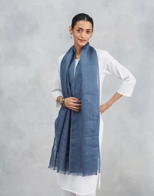 Grey Linen Whisper Stole 3 Grey Linen Whisper Stole