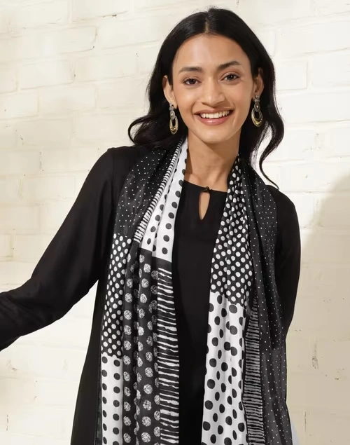 Black Modal Printed Stole 4 Black Modal Printed Stole