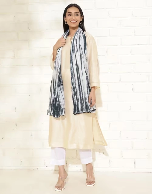 Black Silk Tie & Dye Stole