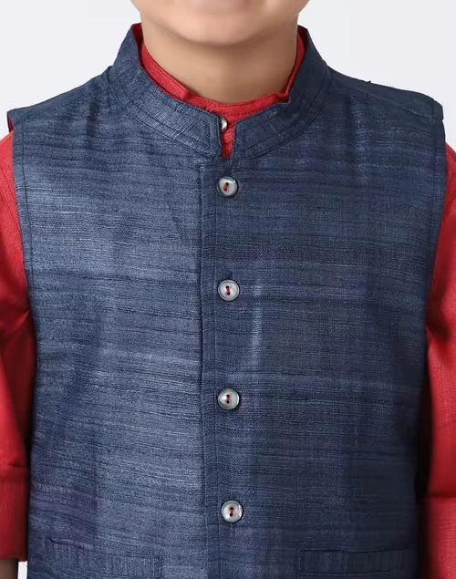 Blue Silk Ghicha Jacket