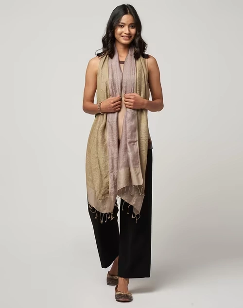 Beige Silk Stole