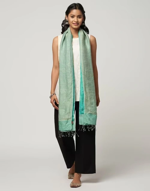 Turquoise Silk Stole