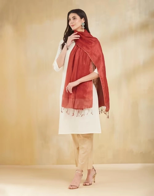 Red Silk Stole 4 Red Silk Stole