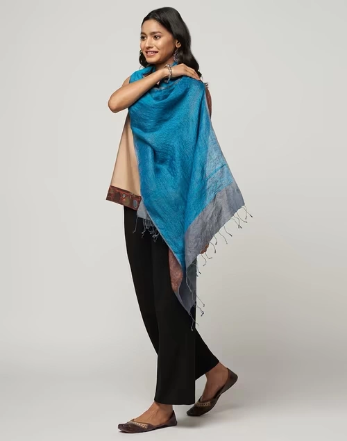 Blue Silk Stole 3 Blue Silk Stole