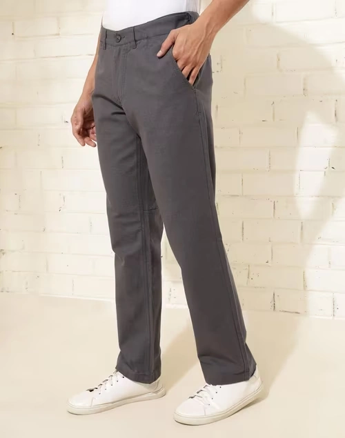 Grey Cotton Mobility Comfort Fit Pants