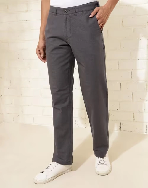 Grey Cotton Mobility Comfort Fit Pants