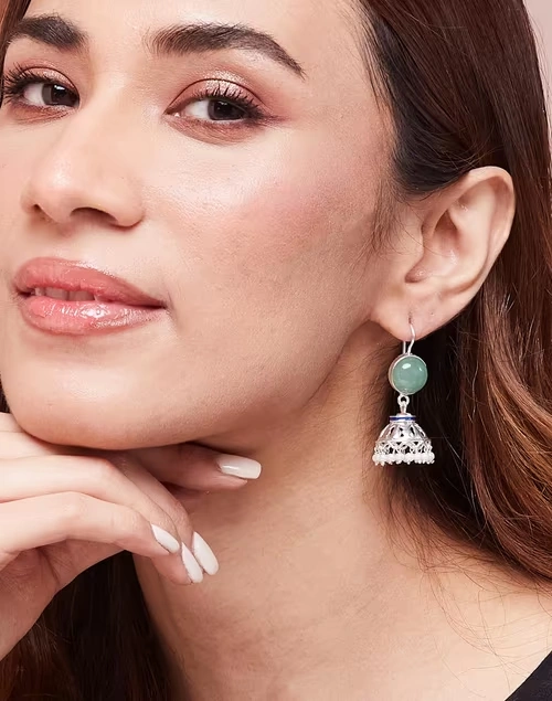 Silver Jhumka Earrings