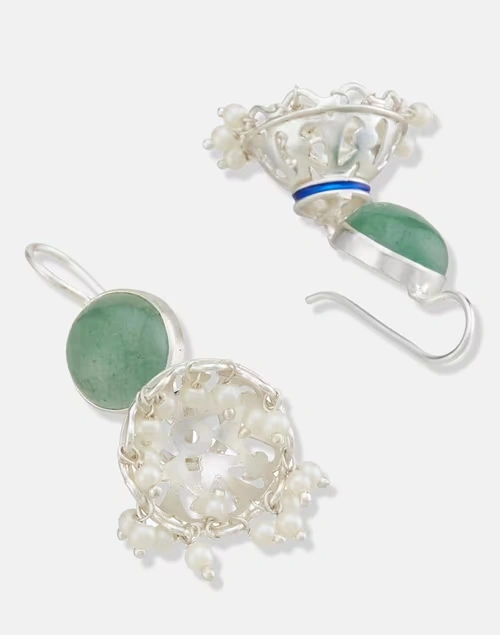 Silver Jhumka Earrings