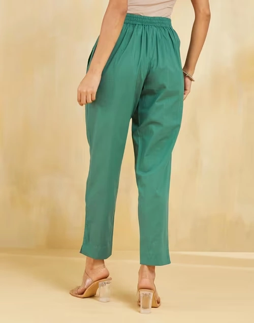 Green Cotton Ethnic Pant 3 Green Cotton Ethnic Pant
