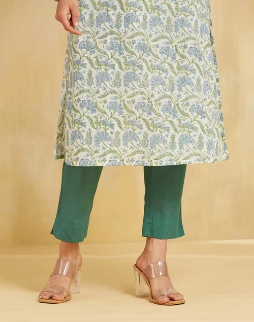 Green Cotton Ethnic Pant 4 Green Cotton Ethnic Pant