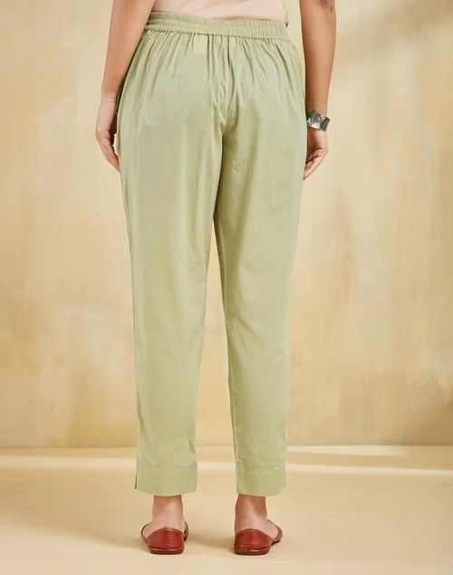 Green Cotton Ethnic Pant 3 Green Cotton Ethnic Pant