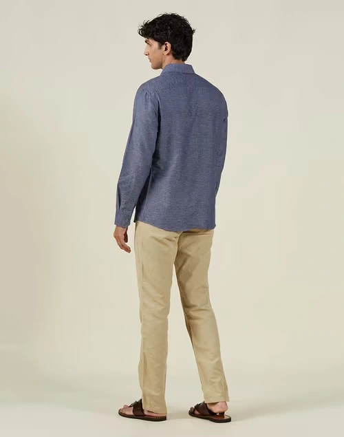 Blue Cotton Slim Fit Shirt 3 Blue Cotton Slim Fit Shirt