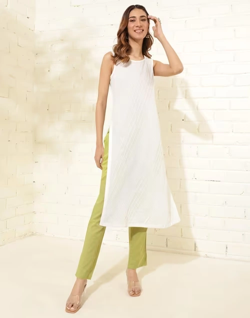 Green Cotton Full Length Ethnic Casual Pant 4 Green Cotton Full Length Ethnic Casual Pant