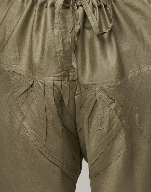 Beige Viscose Silk Churidar