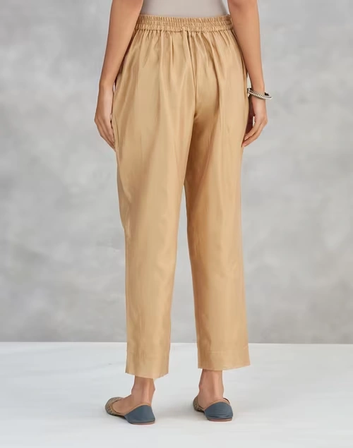 Beige Cotton Silk Ethnic Casual Pant 3 Beige Cotton Silk Ethnic Casual Pant