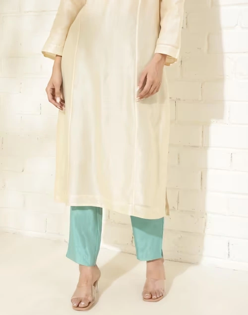 Blue Cotton Silk Full Length Ethnic Casual Pant 4 Blue Cotton Silk Full Length Ethnic Casual Pant