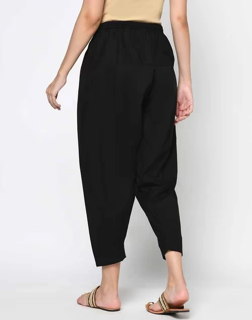 Black Cotton Elasticated Salwar