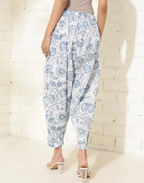 White Cotton Hand Block Printed Salwar