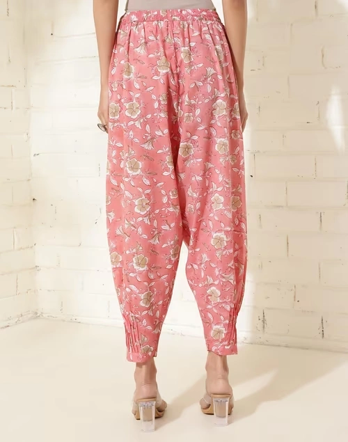 Pink Cotton Hand Block Printed Salwar 3 Pink Cotton Hand Block Printed Salwar