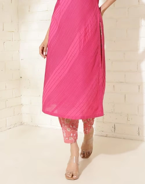 Pink Cotton Hand Block Printed Salwar 4 Pink Cotton Hand Block Printed Salwar