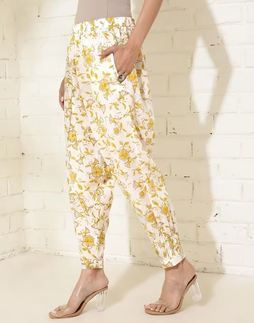 White Cotton Hand Block Printed Salwar