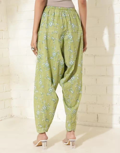 Green Cotton Printed Salwar 3 Green Cotton Printed Salwar