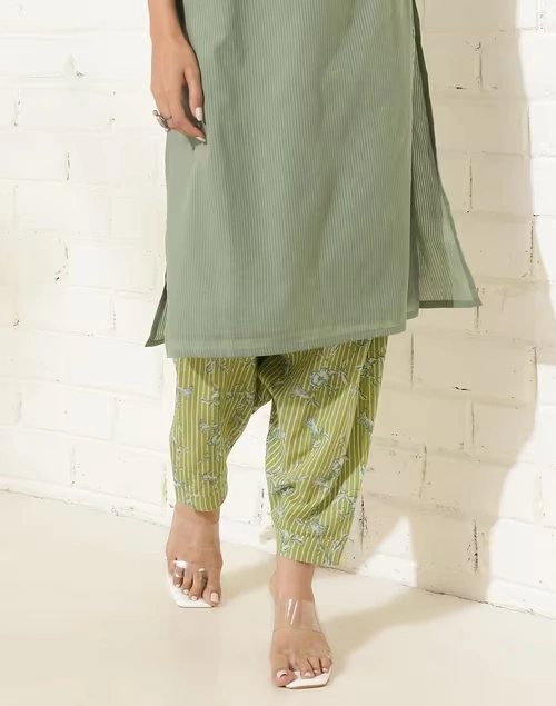Green Cotton Printed Salwar 4 Green Cotton Printed Salwar