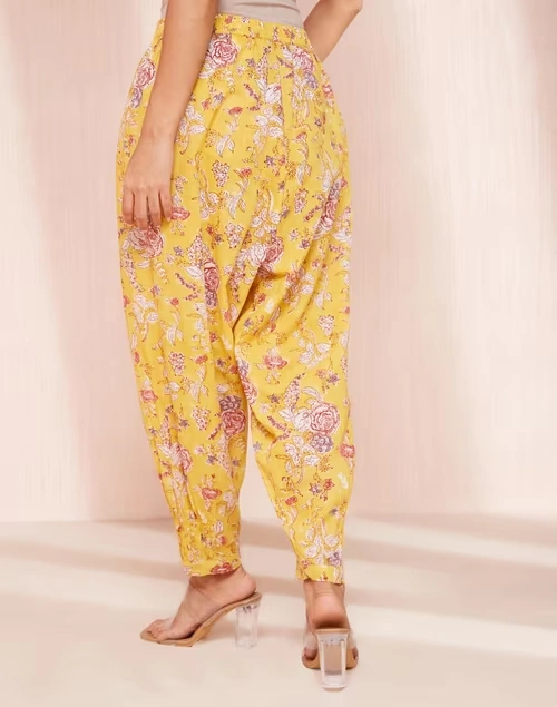 Yellow Cotton Hand Block Printed Salwar 3 Yellow Cotton Hand Block Printed Salwar