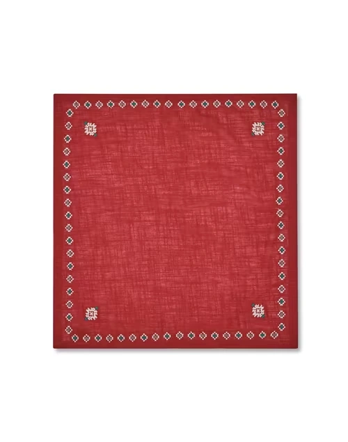 Red Cotton Embroidered Ahava Napkin