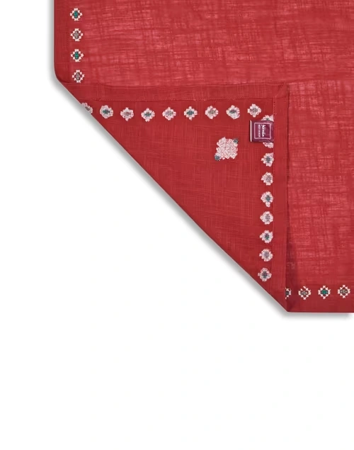 Red Cotton Embroidered Ahava Napkin